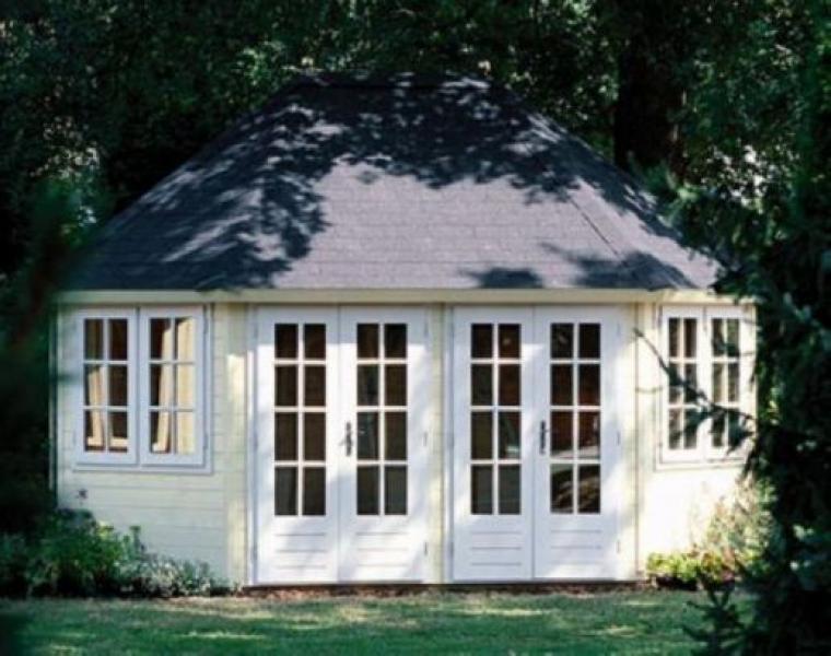 5.25 x 3.85m Lugarde Prima Nadine Oval Summerhouse - Click Image to Close